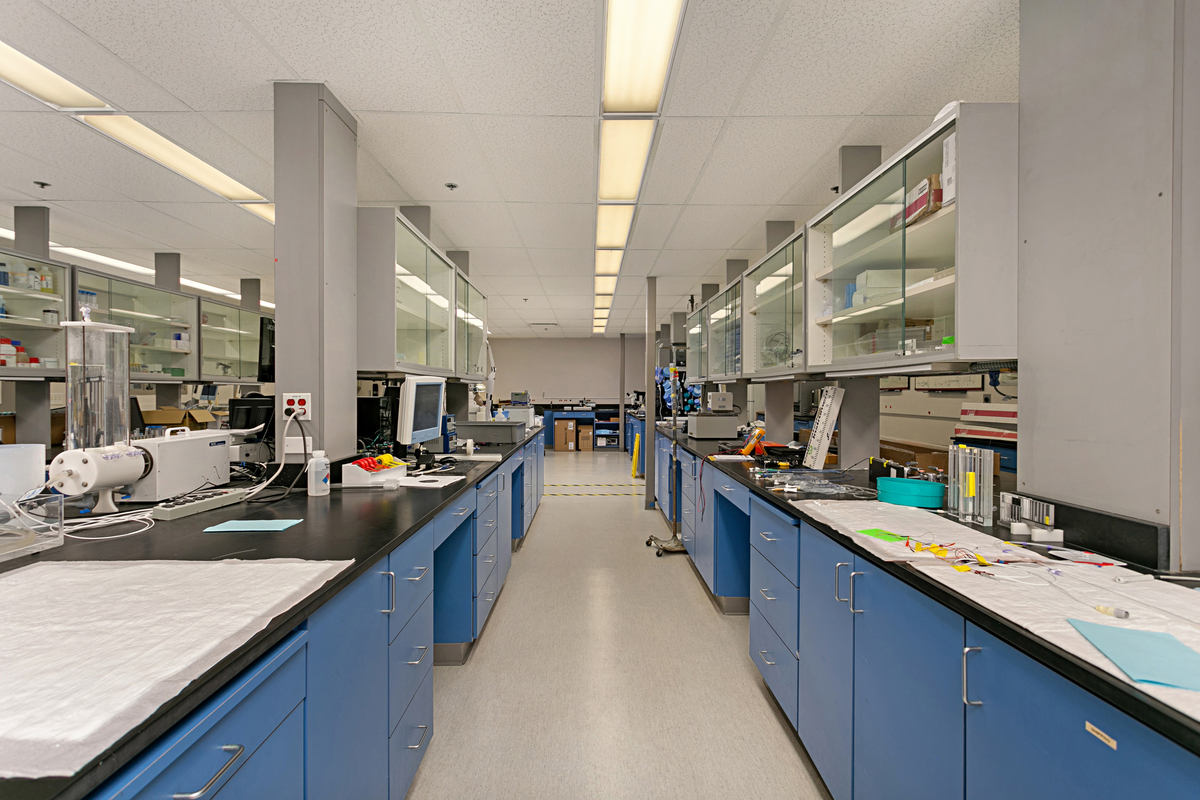 Open lab with shared bench space
